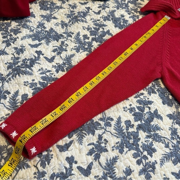 Vintage Tiara International Cardigan Snowmen Front & Back Zip Up Red Size L - Picture 11 of 11